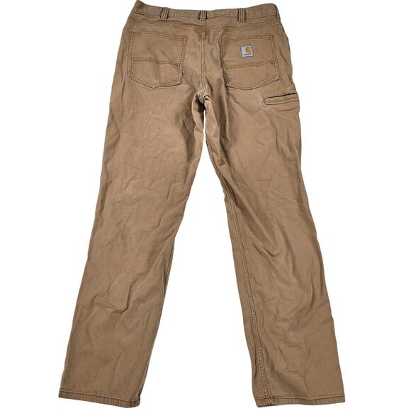 Carhartt 5 Pocket Relaxed Fit Rugged Flex Canvas Pants in Hickory Size 36 - Picture 8 of 9